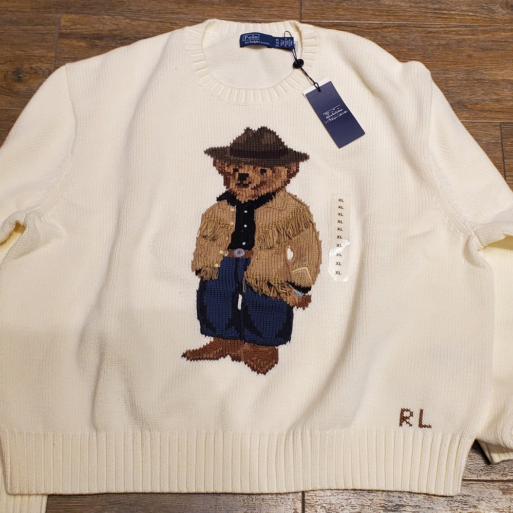 Polo Bear Cotton Crewneck Sweater Polo Ralph Lauren Size X-Large